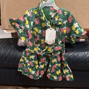 Ivy city co toddler Sutton dress in citrus size 12-18m